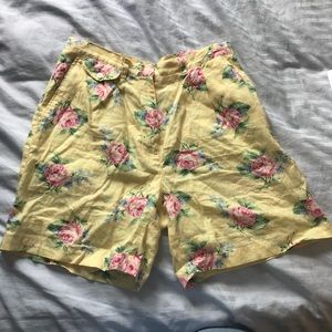 NEW Vintage Yellow Floral Shorts